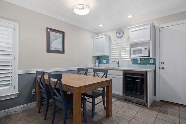 The kitchenette makes it easy to prepare coffee, snacks, and light meals without leaving your private suite.
