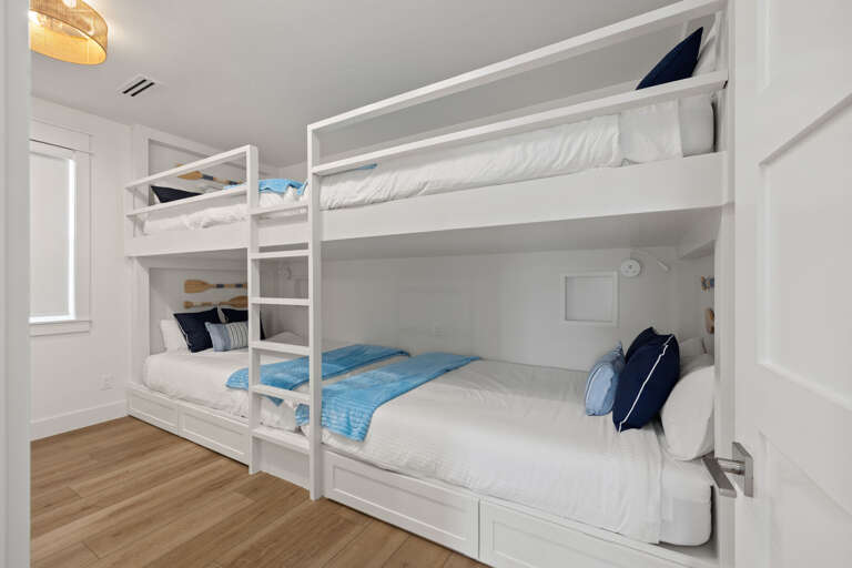 This spacious bunk room features two full-over-full bunk beds, perfect for families and larger groups.