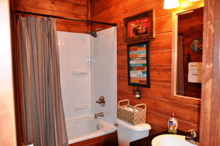 One of the many wonderfully decorated bathrooms