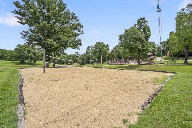 Volleyball Court Veiled By Verdant Vista