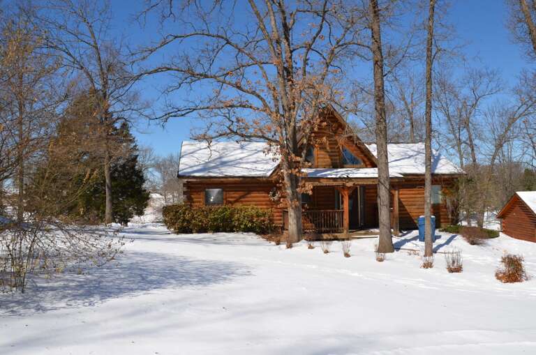 Cabin in snow