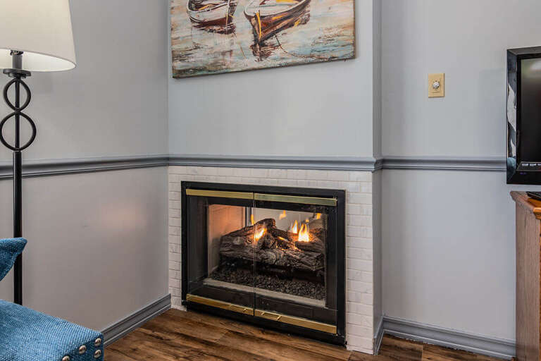 Great fireplace for the winter months! Double walled so you have it in the living room and the bedroom!!!