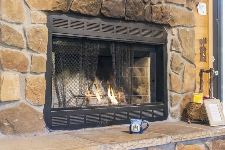 Cozy fireplace
