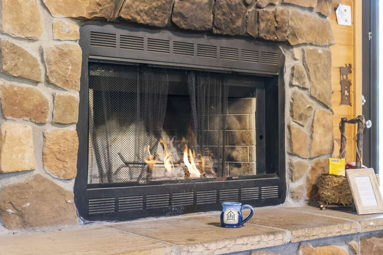 Cozy fireplace