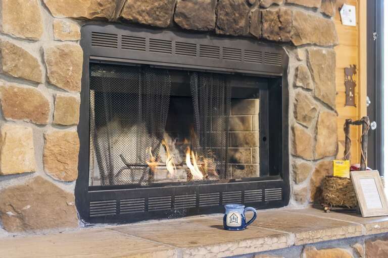 Cozy fireplace