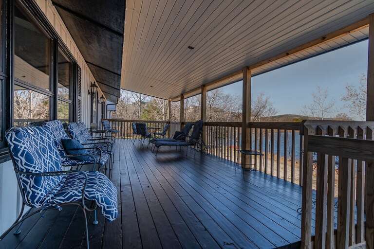 Back deck offers an incredible lake view and you can even catch a sunset from here!!