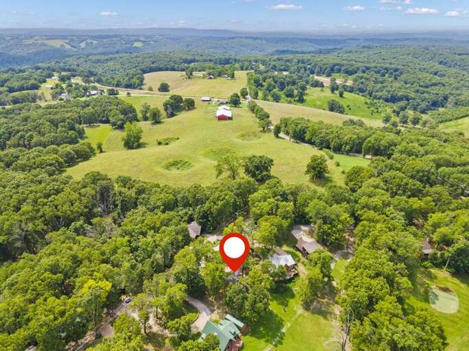 Aerial View Of Countryside With Marked Property