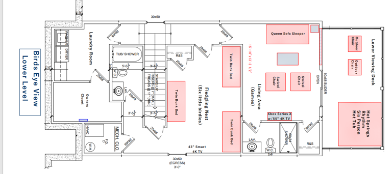 Bird's Eye Floor Plans Lower Level