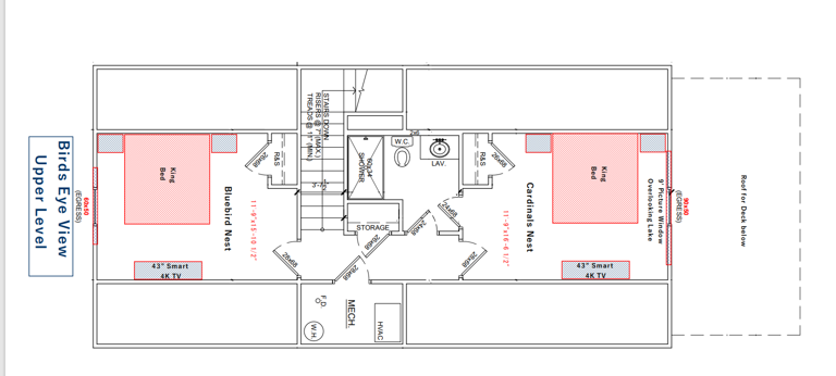 Bird's Eye Floor Plans Upper Level
