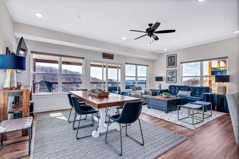 Interior Of A Residential Living And Dining Area With Furniture And Windows