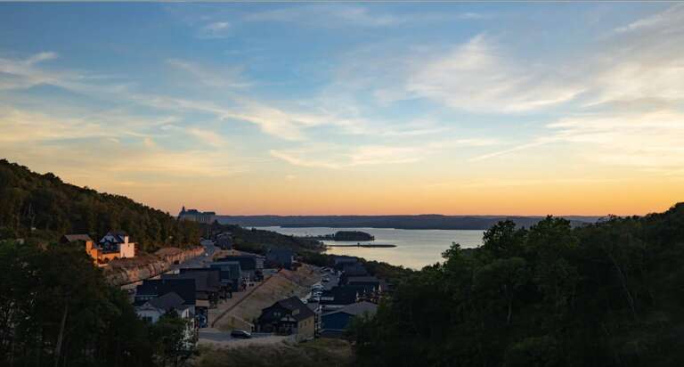 Vacation Rental Overlooking Lake At Dusk
