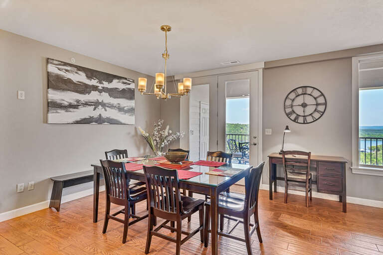 Interior Dining Area With Table, Chairs, And Ocean View