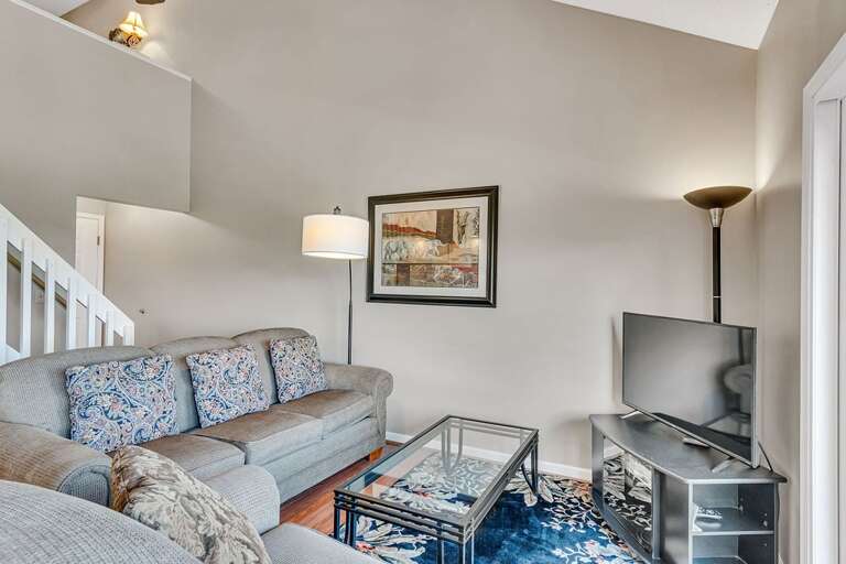 Residential Living Room With Furniture And Television