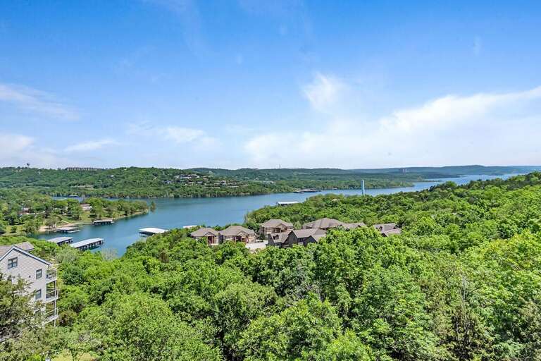 Lakeside Residential Area With Lush Greenery