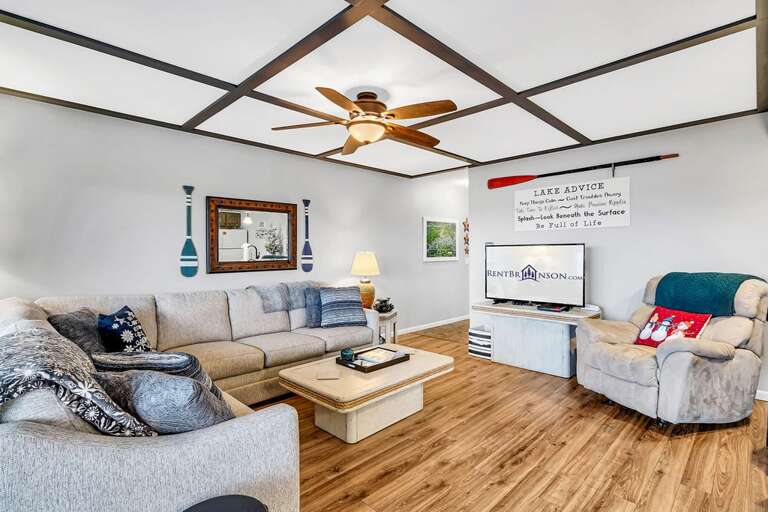 Living Room With Furniture And Decorative Items