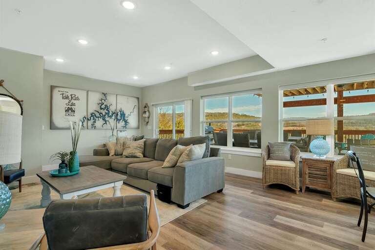Interior Of A Living Room With Furniture And Windows