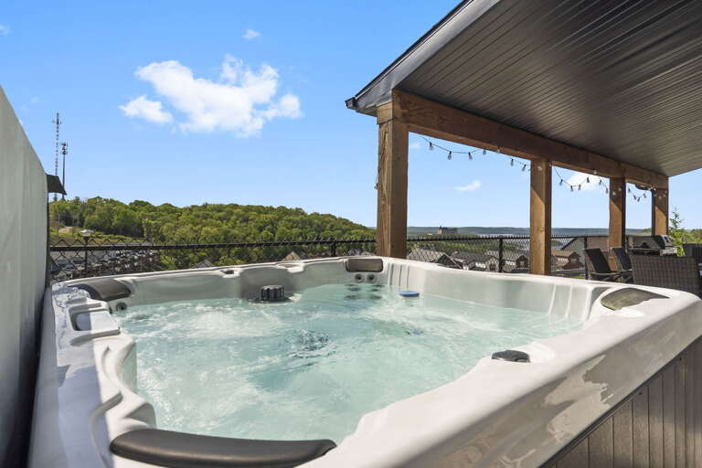 Jacuzzi Jets Gently Gushing, Perched On Panoramic Patio