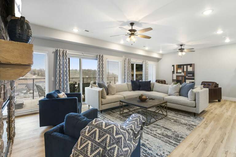 Interior Living Area With Furniture And Ceiling Fan