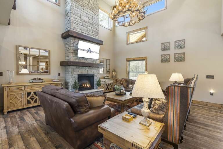 Living Room With Fireplace And Furniture
