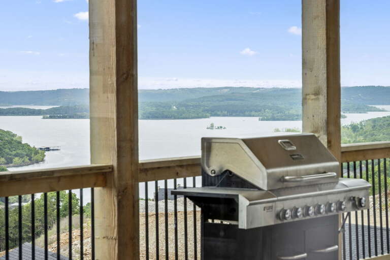 Grill On Balcony Overlooking Lake