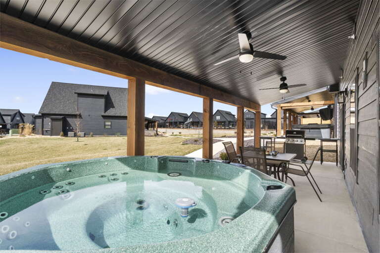 Patio With Hot Tub At Vacation Rental