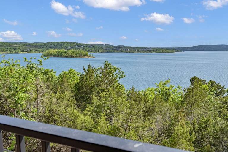 Lake View From Balcony With Trees