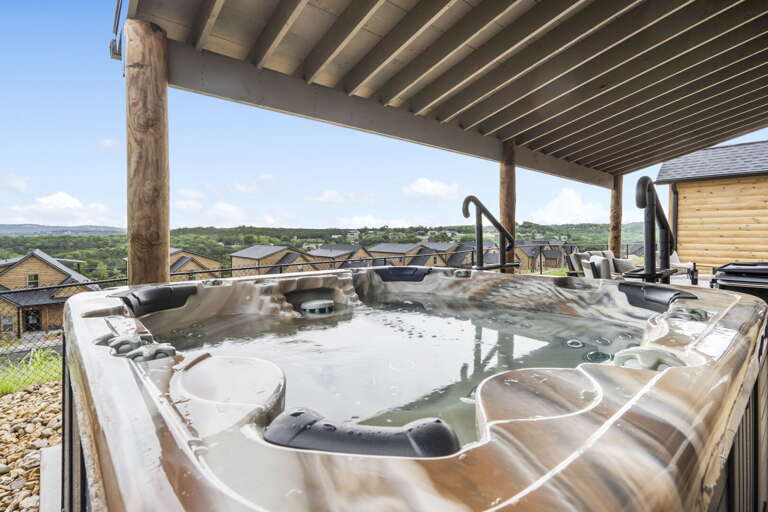 Outdoor Hot Tub On Deck With Scenic View Outdoor Hot Tub On Deck With Scenic View