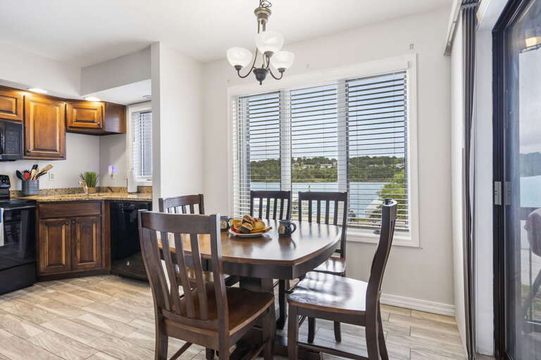 Interior Of A Dining Area With Lake View
