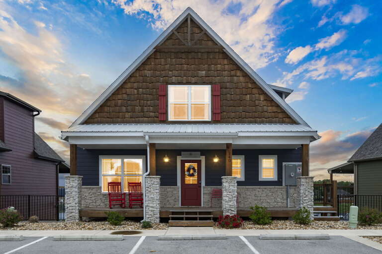 Triangular-roofed Vacation Rental At Dusk Triangular-roofed Vacation Rental At Dusk