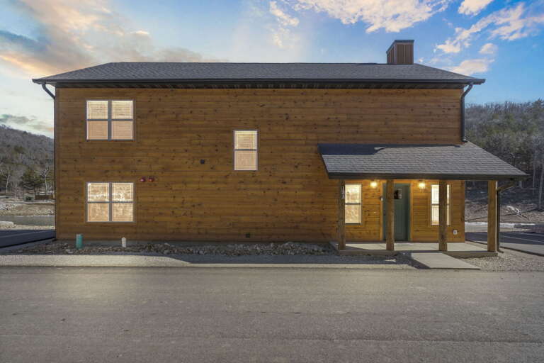 Wood-walled Building Bathed By Twilight Wood-walled Building Bathed By Twilight