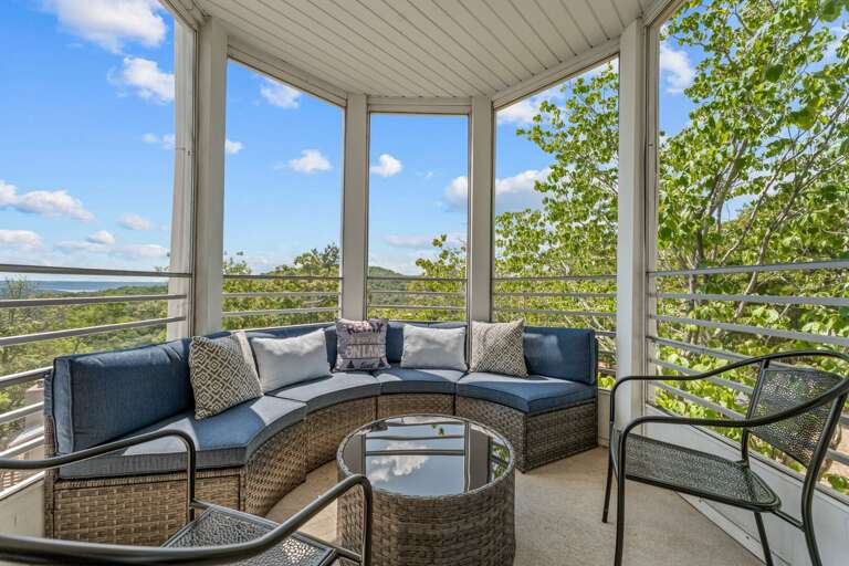 Vacation Rental Balcony With Breezy, Bountiful Views, Furnished For Relaxation