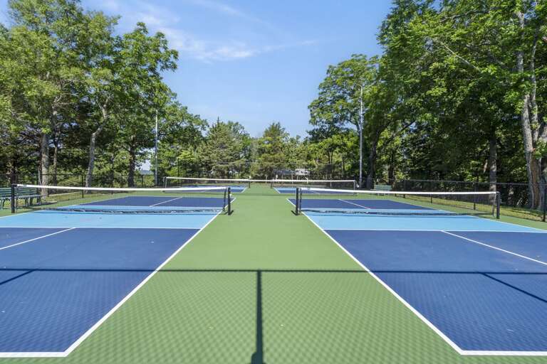 Twin Tennis Courts Tucked In Tranquil Trees