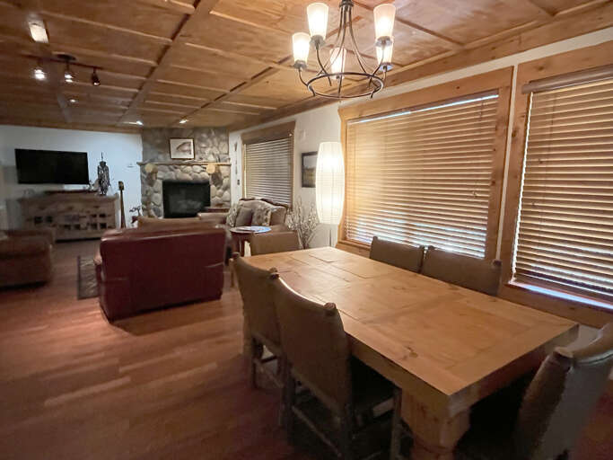 Living area with dining table