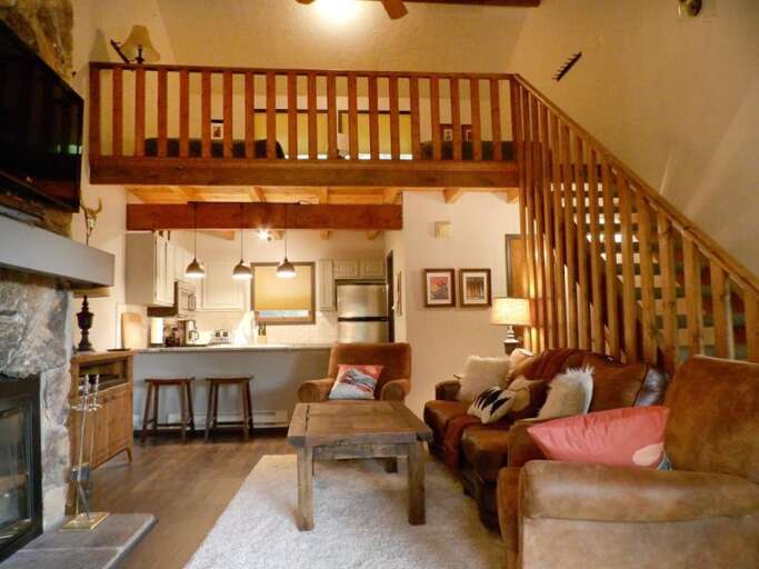 View of sleeping loft from main level