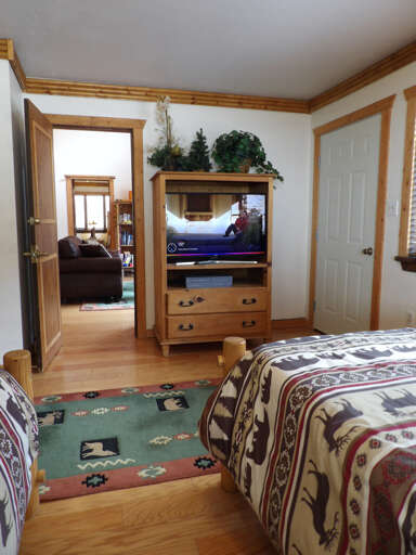 Queen bedroom TV view