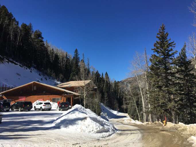 Snowy Snow Bear drive in daytime