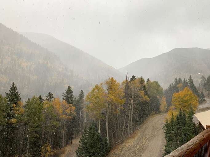 Misty fall mountain