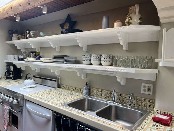 Kitchen Sink and Open shelving