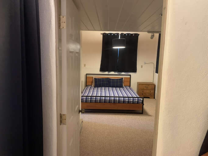 Bedroom view from exit near loft