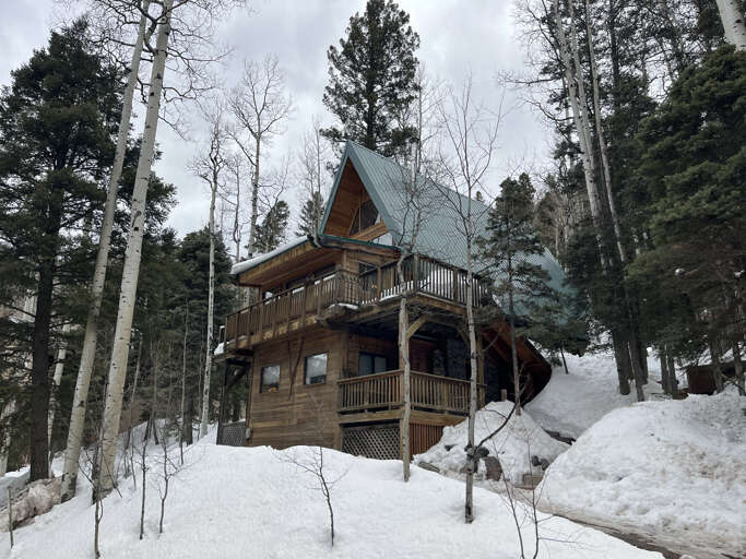 The house from the road in winter