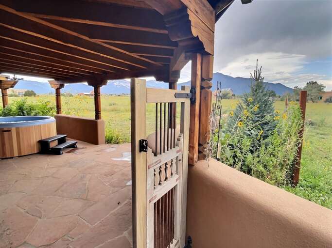Garden entrance to the hot tub