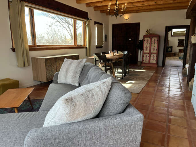 Living area in the large open dining, kitchen and living area