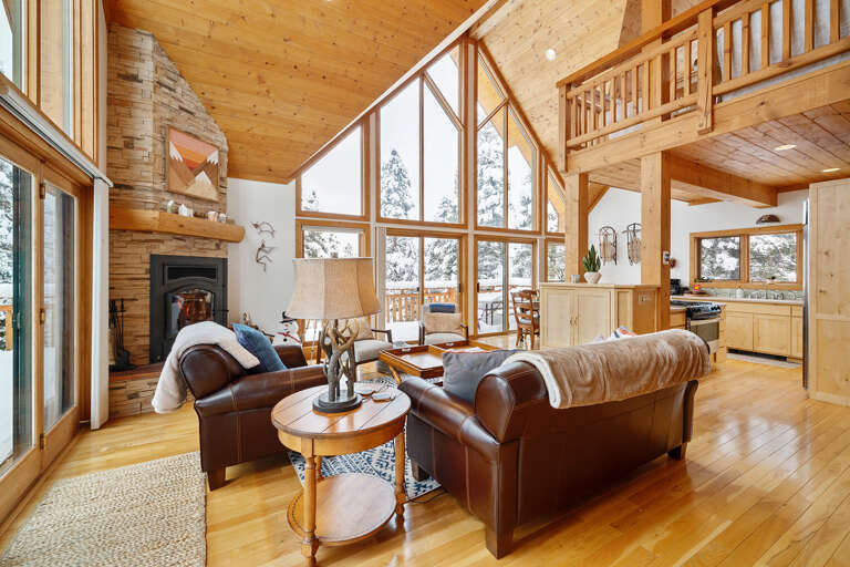 Looking across the living room