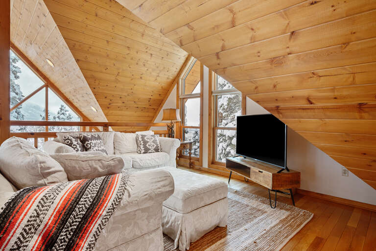 Lofted lounge area