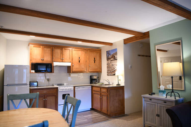 The kitchen from the living space