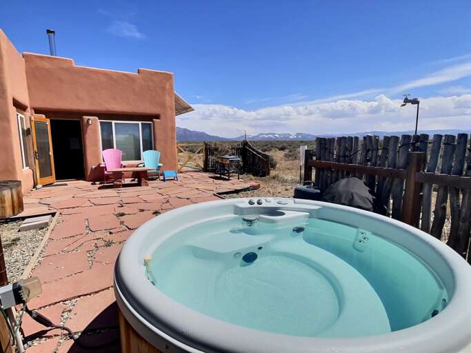 Hot tub view of the house