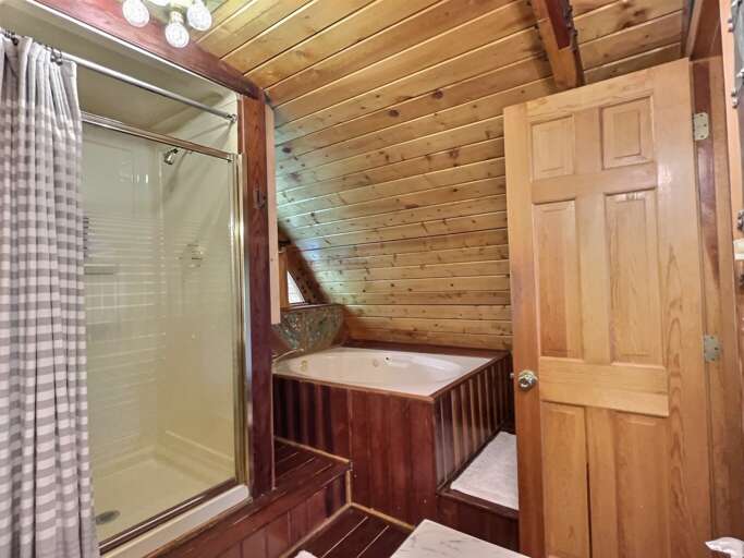 King Suite Bathroom Shower and Tub