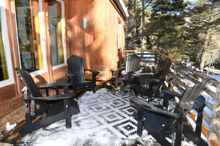 Upstairs deck in winter