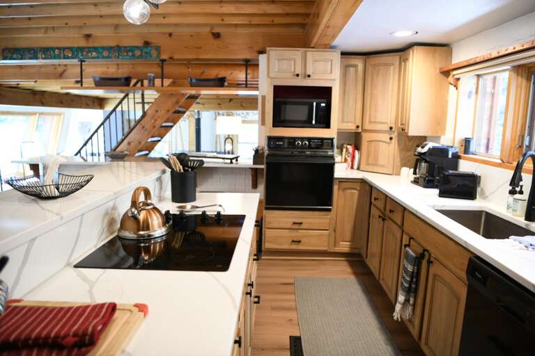 The upstairs kitchen