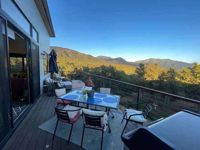 A top floor deck offers views, dining and lounging areas